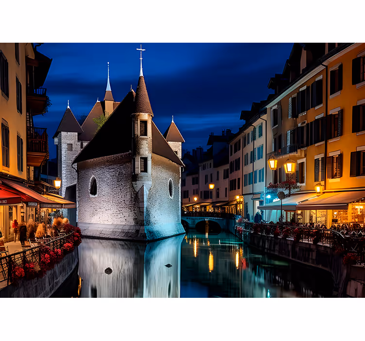 Store enrouleur salon vue sur la ville d'annecy - TenStickers