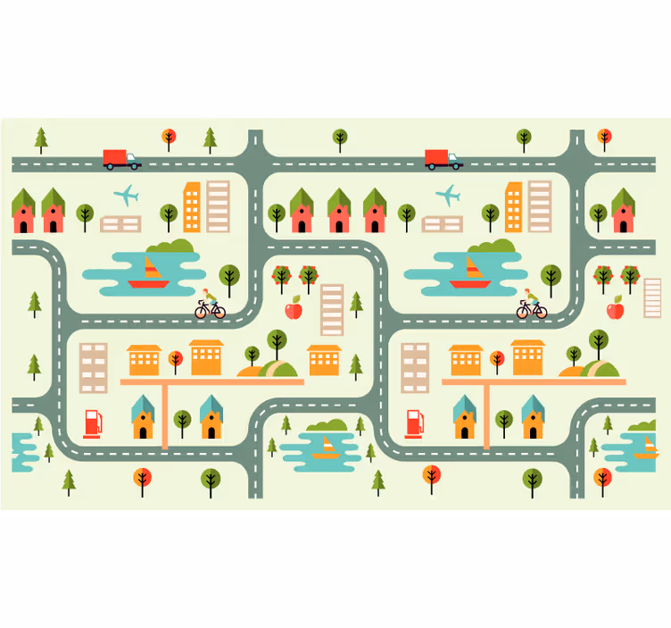 Store enrouleur pour chambre enfant tapis de route - TenStickers