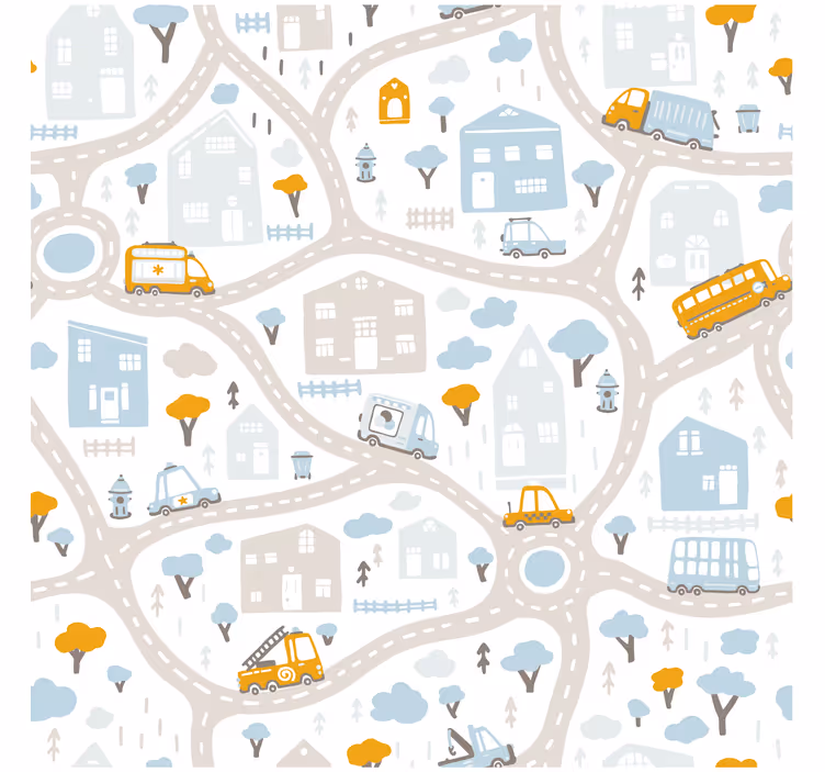 Store enrouleur pour chambre enfant carte de doodles - TenStickers