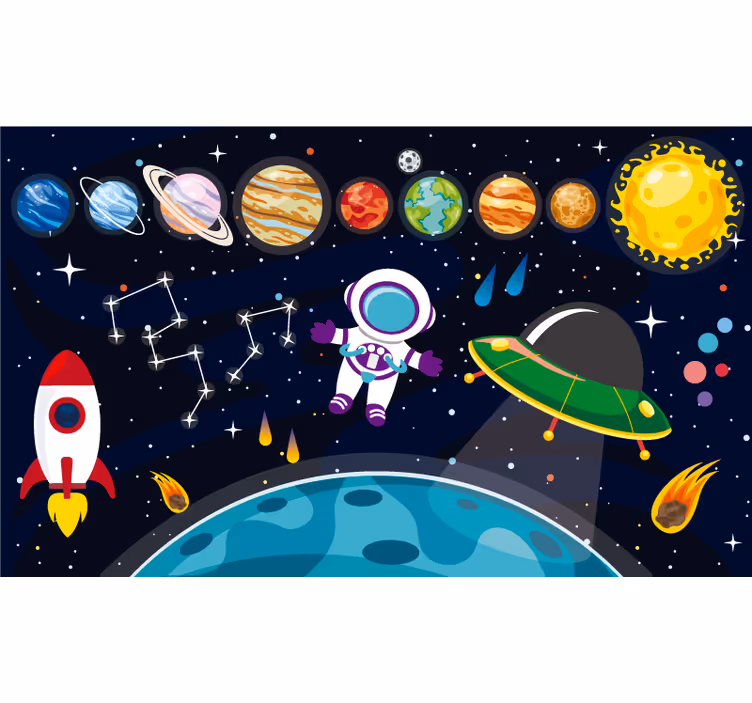 Store enrouleur pour chambre enfant espace cartoon coloré - TenStickers