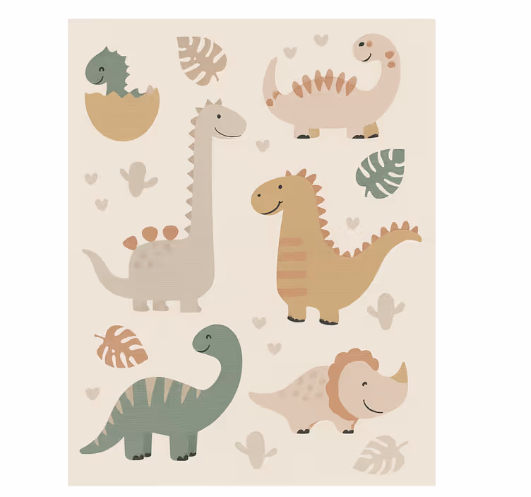 Store enrouleur pour chambre enfant design jurassic beige - TenStickers