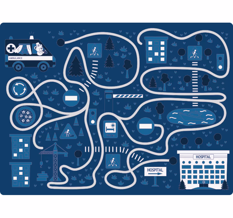 Store enrouleur pour chambre enfant route bleue nordique - TenStickers