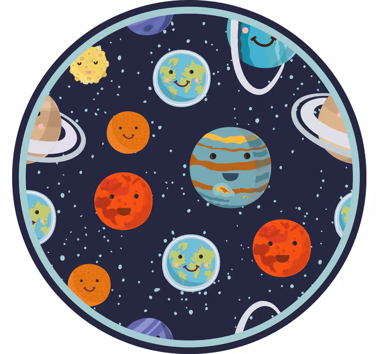 Store enrouleur pour chambre enfant cercle planètes sourire - TenStickers