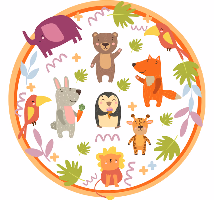 Store enrouleur pour chambre enfant animaux de zoo mignons - TenStickers
