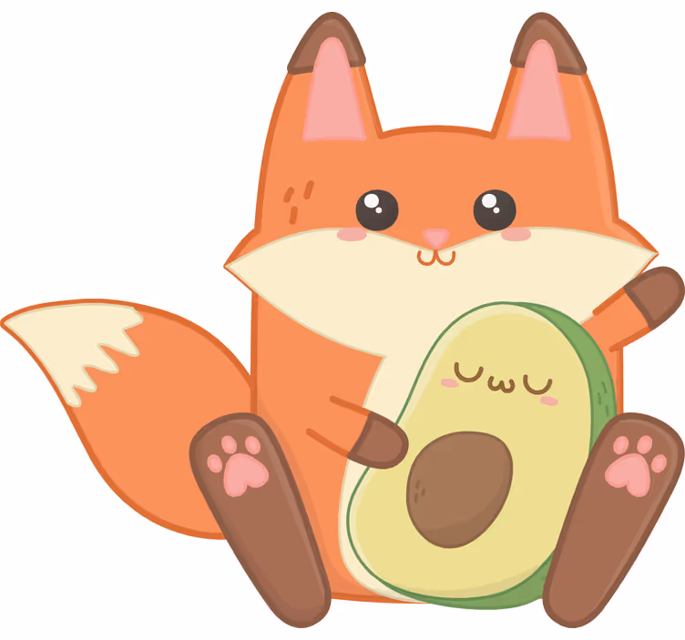 Store enrouleur pour chambre enfant renard kawaii avocat - TenStickers