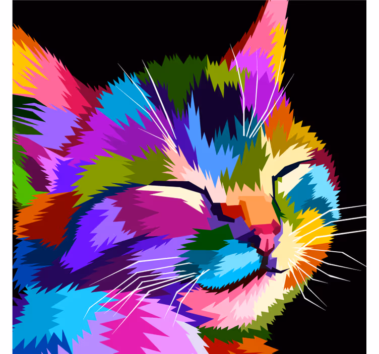 Store enrouleur pour chambre enfant portrait de chat coloré - TenStickers