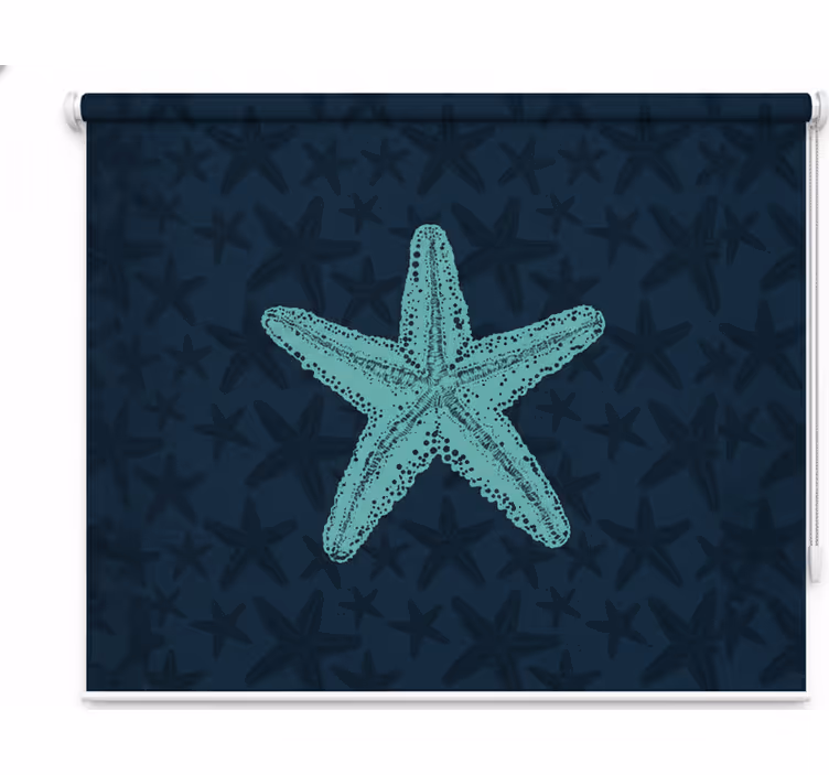 Store enrouleur pour chambre enfant tons bleus étoile de mer - TenStickers