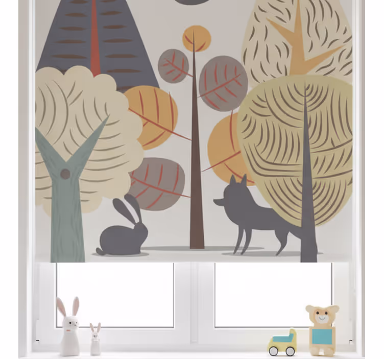 Store enrouleur pour chambre enfant forêt joyeuse pastel - TenStickers