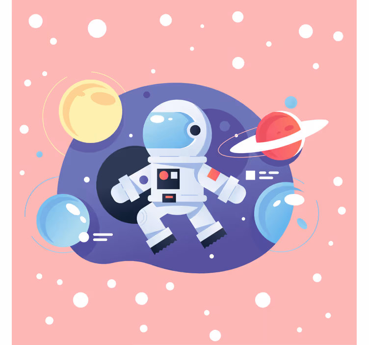 Store enrouleur pour chambre enfant symboles de spationaute - TenStickers