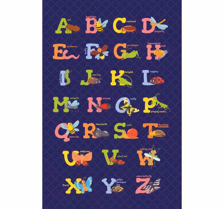 Store enrouleur pour chambre enfant alphabet en anglais - TenStickers