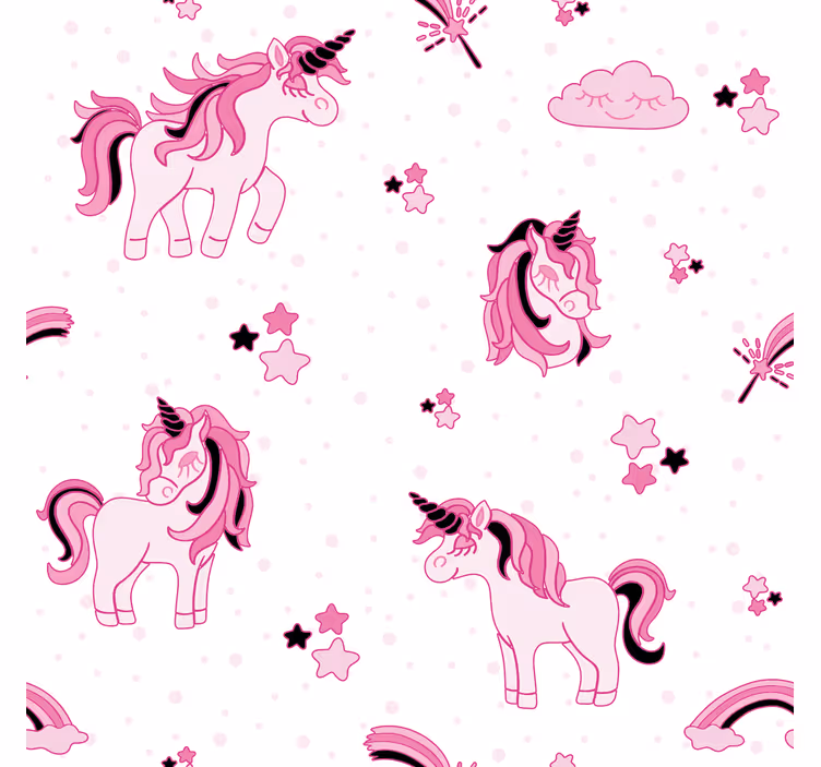 Store enrouleur pour chambre enfant monde licorne doodle - TenStickers