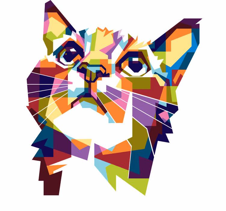 Store enrouleur pour chambre ado chat coloré splash - TenStickers