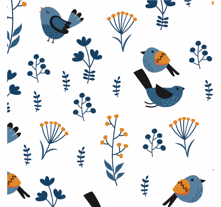Store enrouleur pour chambre ado feuilles et oiseaux - TenStickers