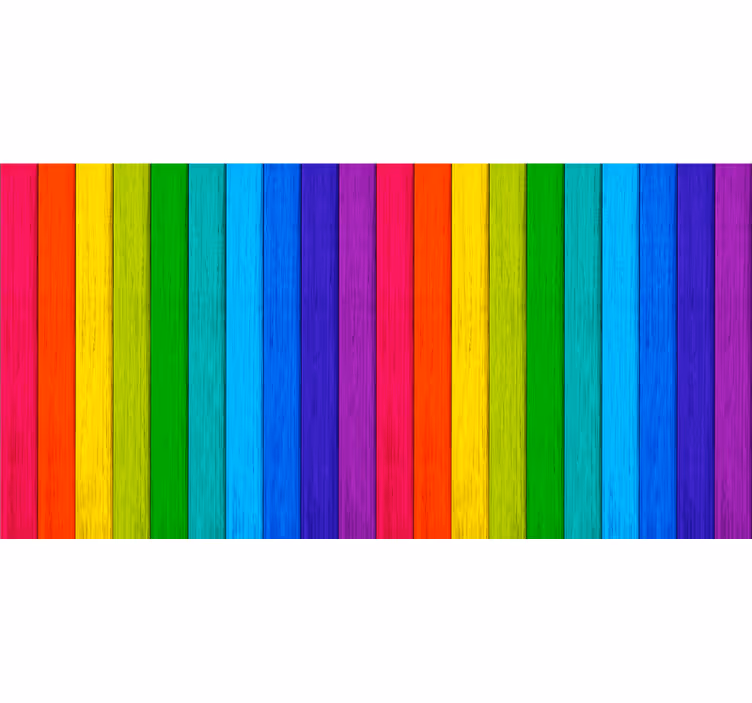 Store enrouleur pour chambre ado fond bois arc-en-ciel - TenStickers