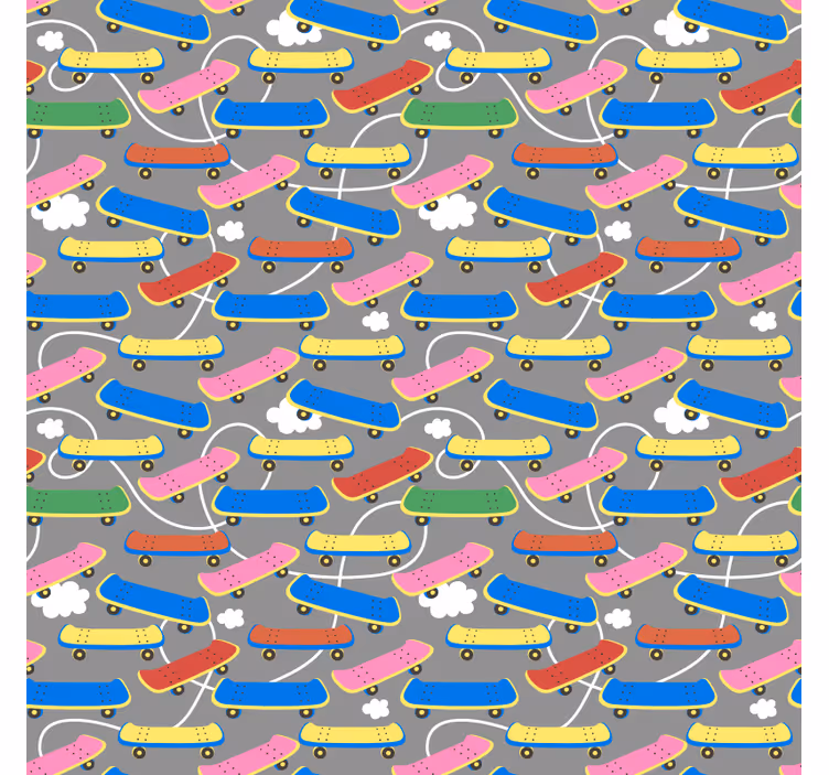 Store enrouleur pour chambre ado skateboards colorés - TenStickers