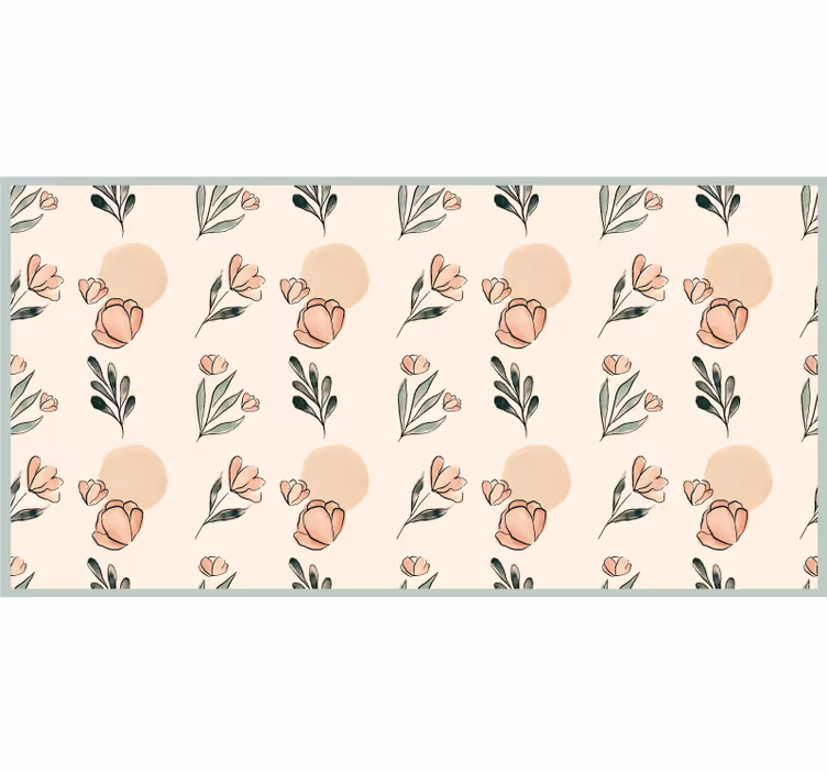 Store enrouleur beige fleurs pastel modernes aquarelle - TenStickers