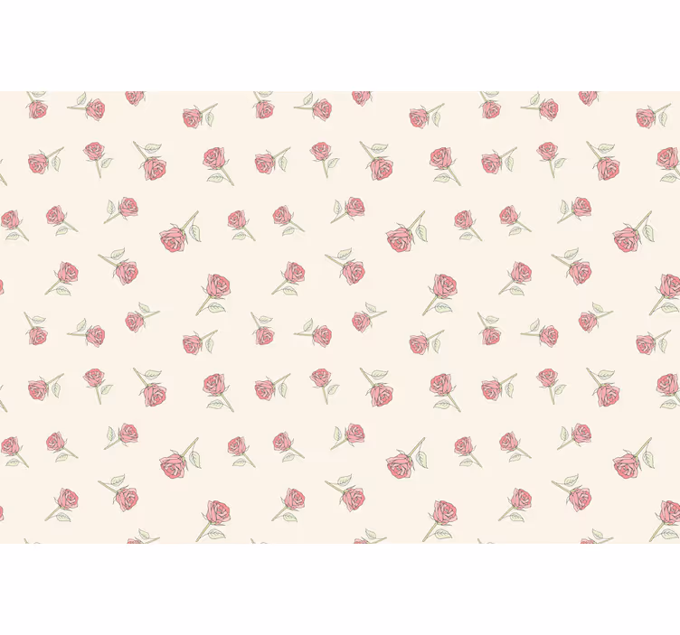 Store enrouleur beige motif rose vintage romantique - TenStickers