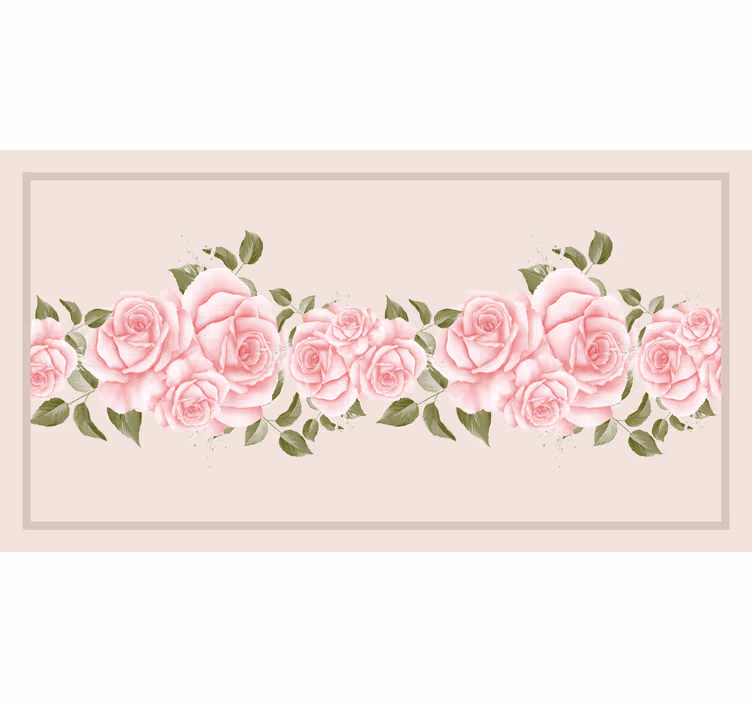 Store enrouleur beige motif roses vintage roses - TenStickers