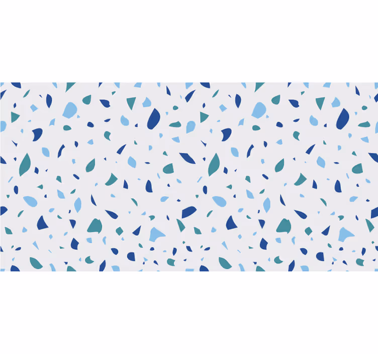 Store enrouleur blanc tons de bleu terrazzo - TenStickers