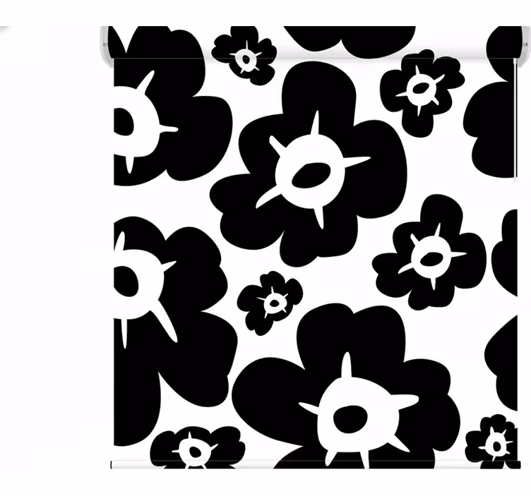 Store enrouleur motif fleur coquelicot noir - TenStickers