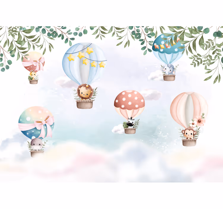 Store enrouleur chambre bébé animaux en ballon - TenStickers