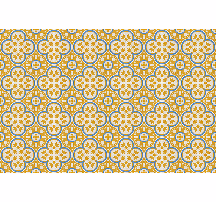 Store à enrouleur vintage carreau hydraulique jaune - TenStickers