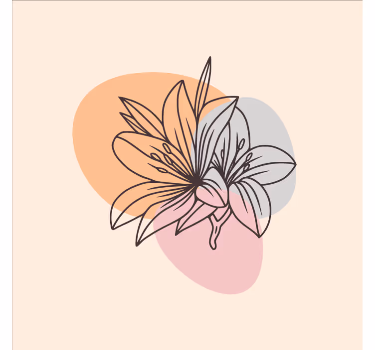 Store enrouleur bureaux duo de fleurs minimaliste - TenStickers