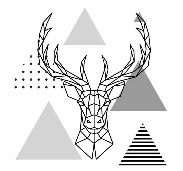 Store enrouleur bureaux dessin renne noir et blanc - TenStickers