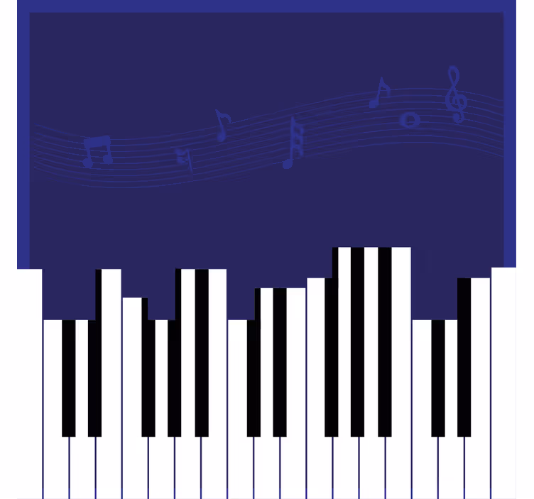 Store enrouleur bureaux motif piano - TenStickers