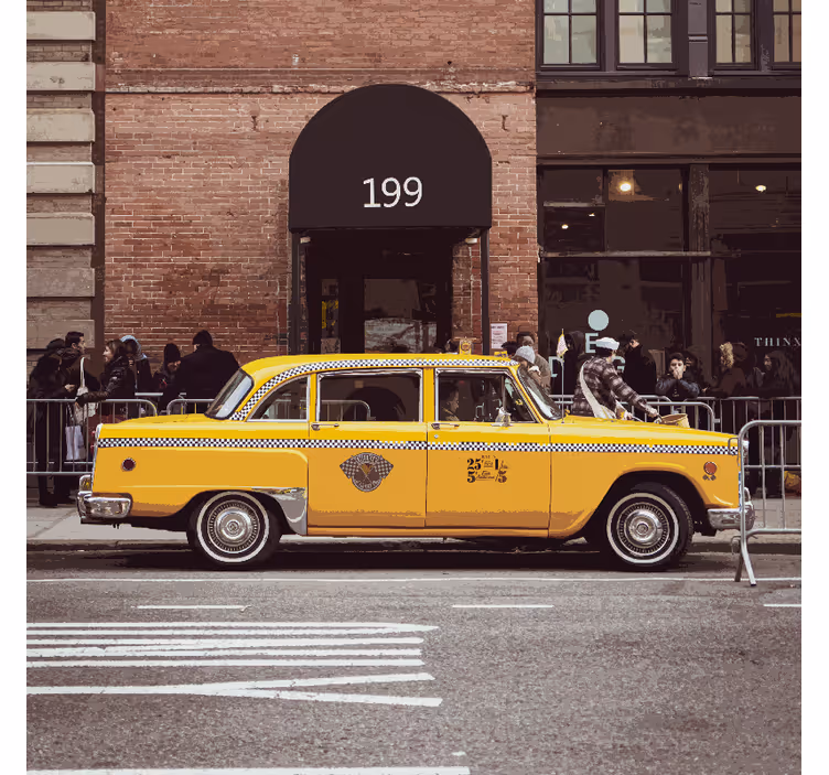 Store enrouleur bureaux illustration taxis jaunes new york - TenStickers