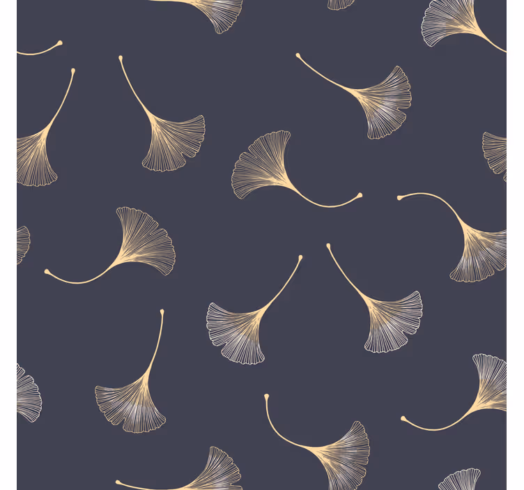Store enrouleur bureaux ginkgo feuille marine & or - TenStickers