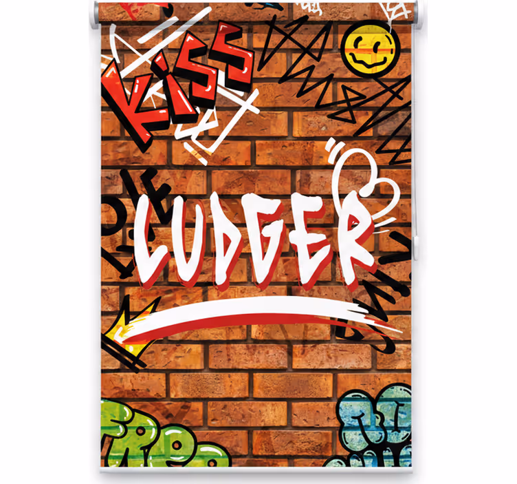 Store enrouleur pour chambre ado graffiti sur briques - TenStickers