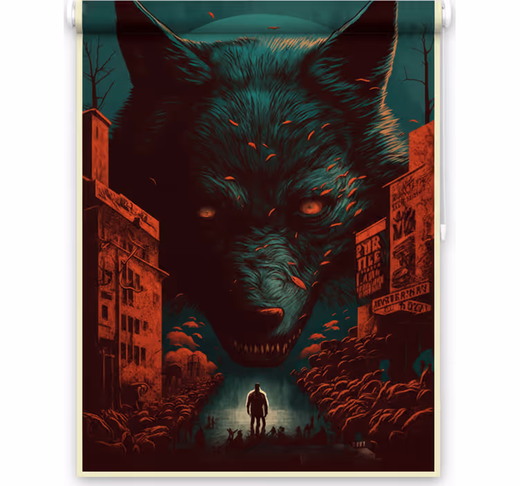 Store enrouleur pour chambre ado affiche loup - TenStickers