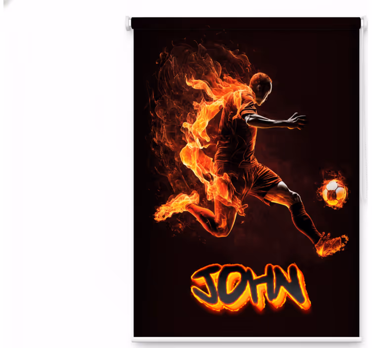 Store enrouleur pour chambre ado joueur de foot en flammes - TenStickers