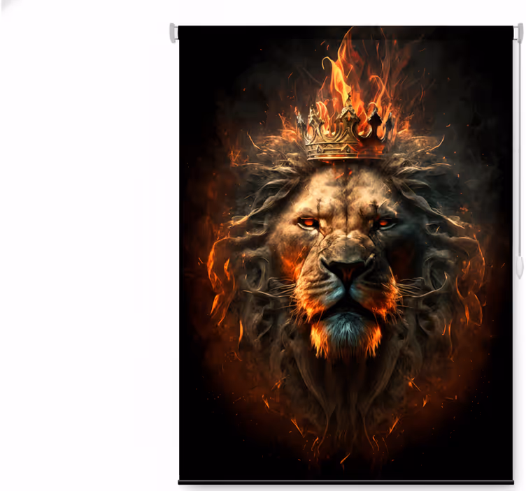 Store enrouleur pour chambre ado roi lion en flammes - TenStickers