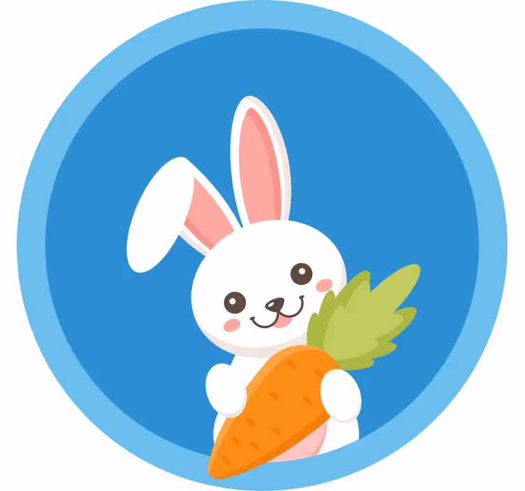 Store enrouleur amusant lapin à une oreille levée - TenStickers