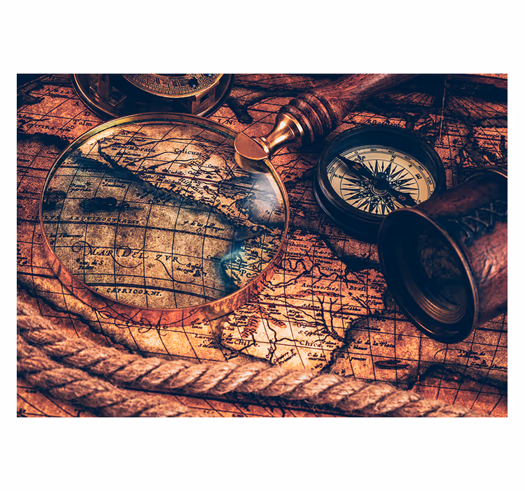 Store enrouleur carte du monde peinture brune - TenStickers