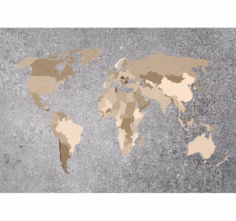 Store enrouleur carte du monde carte du monde rétro grise - TenStickers