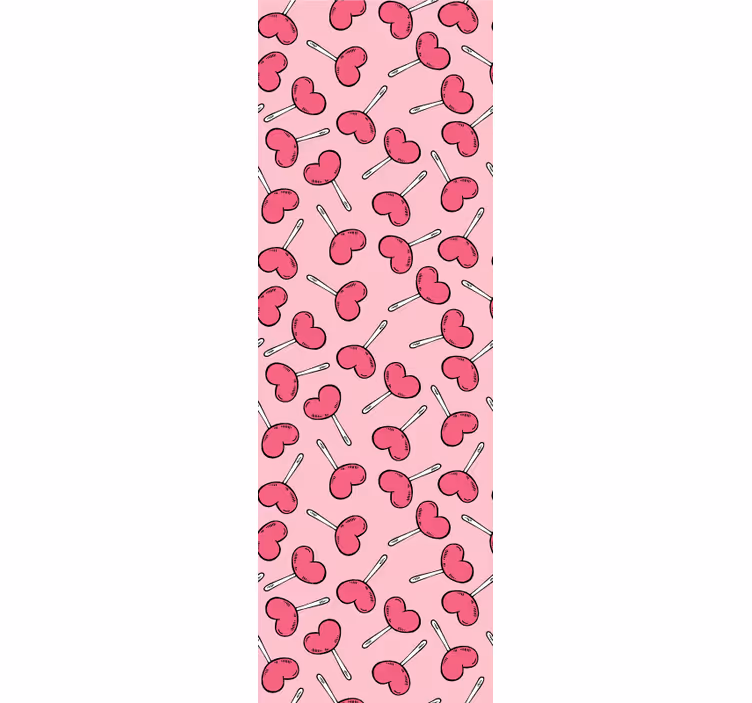 Store enrouleur pour chambre ado sucettes en forme de cœur - TenStickers