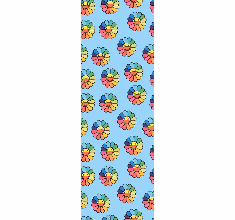 Store enrouleur pour chambre ado visages souriants fleuris - TenStickers