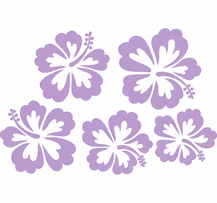 Store enrouleur couple silhouette de fleurs d'hibiscus - TenStickers