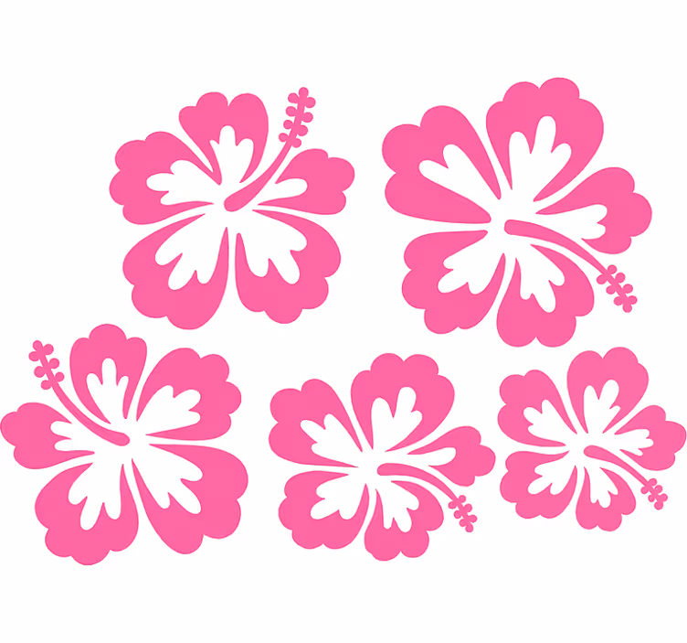 Store enrouleur motif fleur fleurs d'hibiscus roses - TenStickers