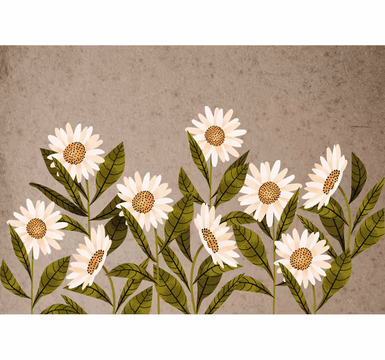 Store enrouleur rustique fleurs des champs vintage - TenStickers