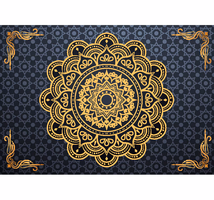Store enrouleur motif zen mandala doré - TenStickers