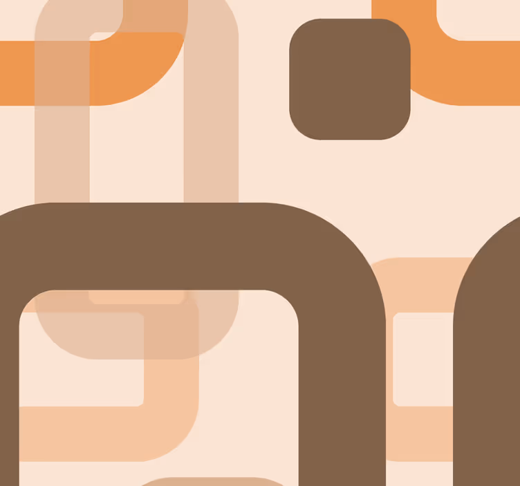 Store enrouleur marron motif rétro des années 70 - TenStickers