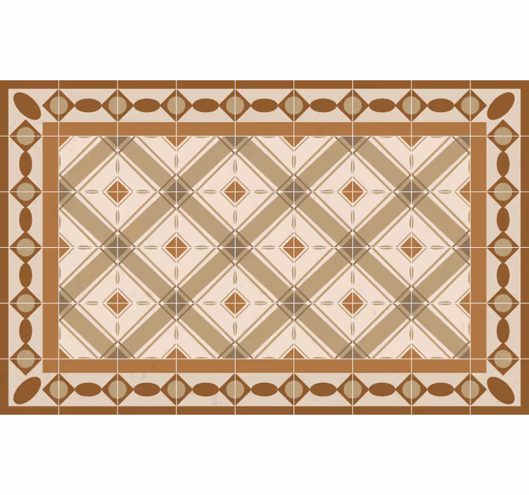 Store enrouleur marron avec motifs de carreaux portugais - TenStickers