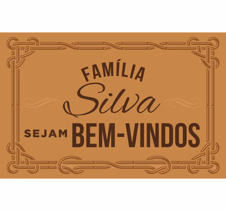 Store enrouleur marron bienvenue famille - TenStickers