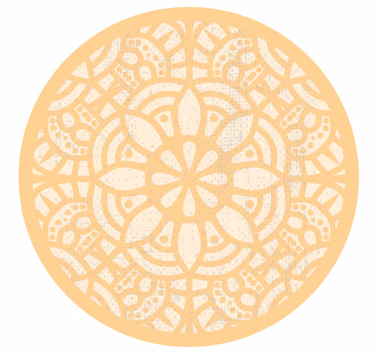 Store enrouleur marron tapis vinyle cercle beige - TenStickers