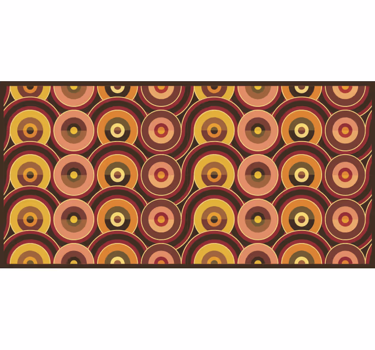 Store enrouleur marron motifs cercles rétro années 70 - TenStickers