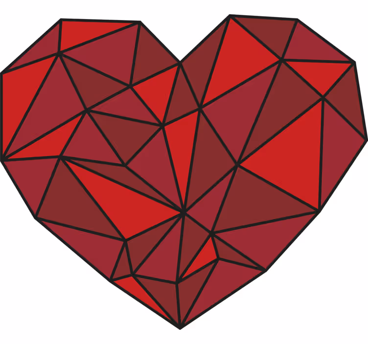 Store enrouleur rouge cœur géométrique - TenStickers